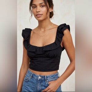 Zara Crop Ruffle sleeve